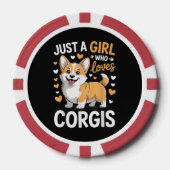 Gewoon Een Meisje Dat Van Corgis Houdt Poker Chips (Voorkant)