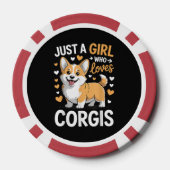 Gewoon Een Meisje Dat Van Corgis Houdt Poker Chips (Achterkant)