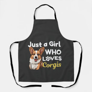 Gewoon een meisje dat van Corgis houdt Schort