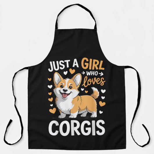 Gewoon Een Meisje Dat Van Corgis Houdt Schort (Voorkant)