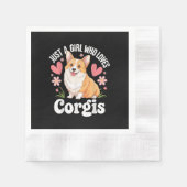Gewoon een meisje dat van Corgis houdt Servet (Voorkant)