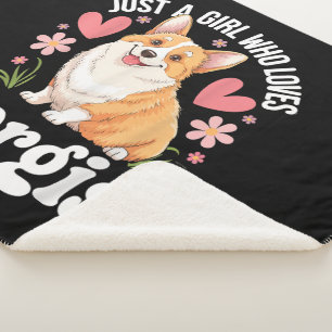 Gewoon een meisje dat van Corgis houdt Sherpa Deken