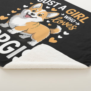 Gewoon een meisje dat van Corgis houdt Sherpa Deken