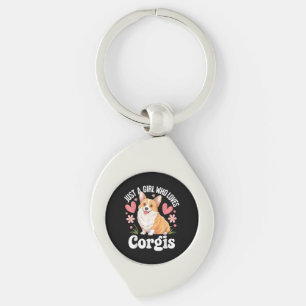 Gewoon een meisje dat van Corgis houdt Sleutelhanger