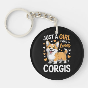 Gewoon een meisje dat van Corgis houdt Sleutelhanger