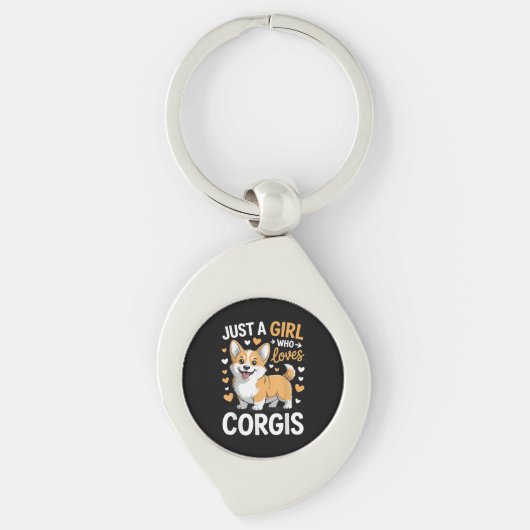 Gewoon een meisje dat van Corgis houdt Sleutelhanger (Voorkant)