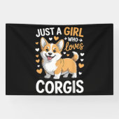 Gewoon Een Meisje Dat Van Corgis Houdt Spandoek (Horizontaal)