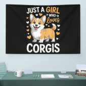 Gewoon Een Meisje Dat Van Corgis Houdt Spandoek (Beurs)