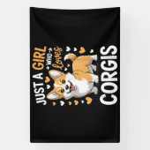 Gewoon Een Meisje Dat Van Corgis Houdt Spandoek (Verticaal)