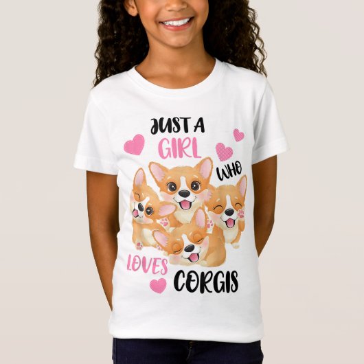 Gewoon een meisje dat van Corgis houdt T-shirt (Voorkant)