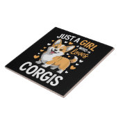 Gewoon Een Meisje Dat Van Corgis Houdt Tegeltje (Zijkant)