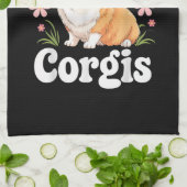 Gewoon een meisje dat van Corgis houdt Theedoek (Gevouwen)