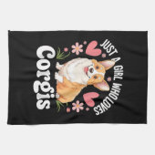 Gewoon een meisje dat van Corgis houdt Theedoek (Horizontaal)