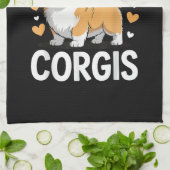 Gewoon Een Meisje Dat Van Corgis Houdt Theedoek (Gevouwen)