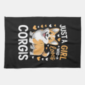 Gewoon Een Meisje Dat Van Corgis Houdt Theedoek (Horizontaal)