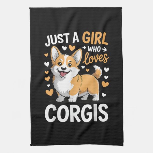 Gewoon Een Meisje Dat Van Corgis Houdt Theedoek (Verticaal)