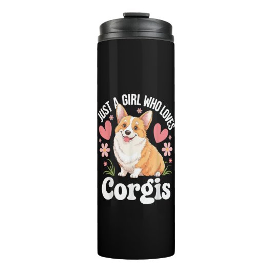 Gewoon een meisje dat van Corgis houdt Thermosbeker (Voorkant)