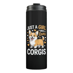Gewoon Een Meisje Dat Van Corgis Houdt Thermosbeker
