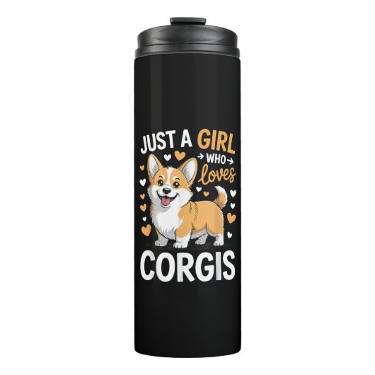 Gewoon Een Meisje Dat Van Corgis Houdt Thermosbeker (Voorkant)