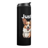 Gewoon een meisje dat van Corgis houdt Thermosbeker (Gedraaid links)