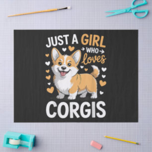 Gewoon Een Meisje Dat Van Corgis Houdt Tissuepapier
