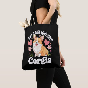 Gewoon een meisje dat van Corgis houdt Tote Bag