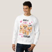 Gewoon een meisje dat van Corgis houdt Trui (Voorkant volledig)