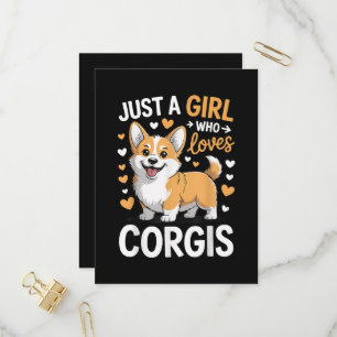 Gewoon een meisje dat van Corgis houdt Uitnodiging Briefkaart