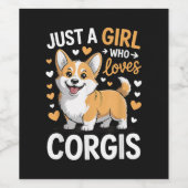 Gewoon Een Meisje Dat Van Corgis Houdt Wijn Etiket (Enkel label)