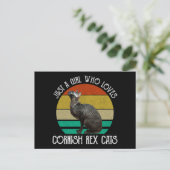 Gewoon Een Meisje Dat Van Cornish Rex Katten Houdt Briefkaart (Staand voorkant)