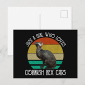 Gewoon Een Meisje Dat Van Cornish Rex Katten Houdt Briefkaart (Voorkant / Achterkant)