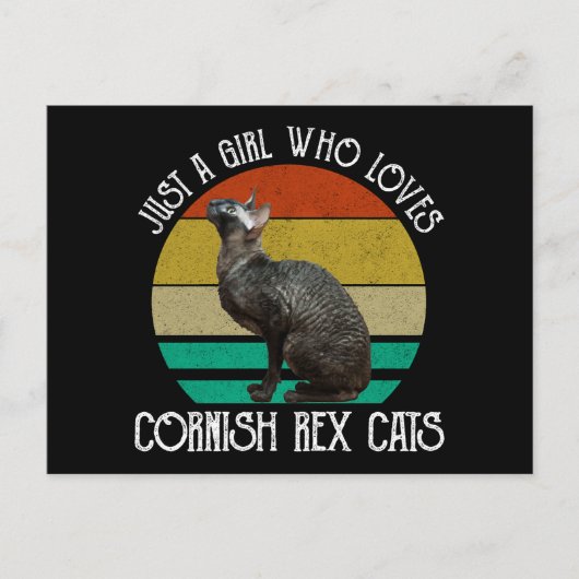 Gewoon Een Meisje Dat Van Cornish Rex Katten Houdt Briefkaart (Voorkant)
