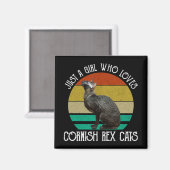 Gewoon Een Meisje Dat Van Cornish Rex Katten Houdt Magneet (Voorkant / Achterkant)