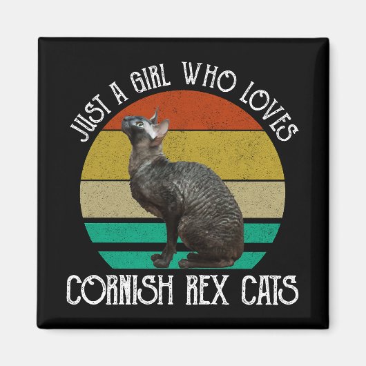 Gewoon Een Meisje Dat Van Cornish Rex Katten Houdt Magneet (Voorkant)
