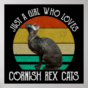 Gewoon Een Meisje Dat Van Cornish Rex Katten Houdt Poster