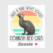 Gewoon Een Meisje Dat Van Cornish Rex Katten Houdt Sticker (Vel)