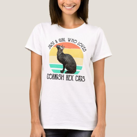 Gewoon Een Meisje Dat Van Cornish Rex Katten Houdt T-shirt (Voorkant)