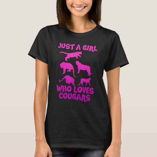 Gewoon een meisje dat van Cougar Animal Cougar hou T-shirt (Voorkant)