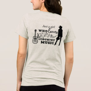 Gewoon een meisje dat van countrymuziek houdt Tri-Blend shirt