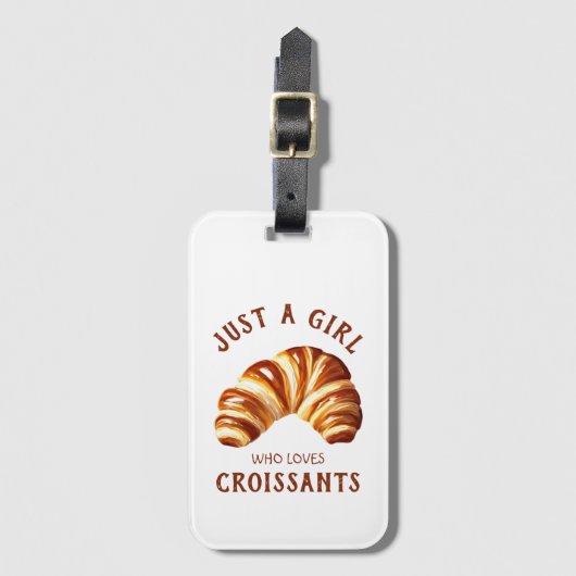 Gewoon een meisje dat van croissants houdt bagagelabel (Voorkant (verticaal))