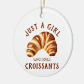 Gewoon een meisje dat van croissants houdt keramisch ornament (Links)