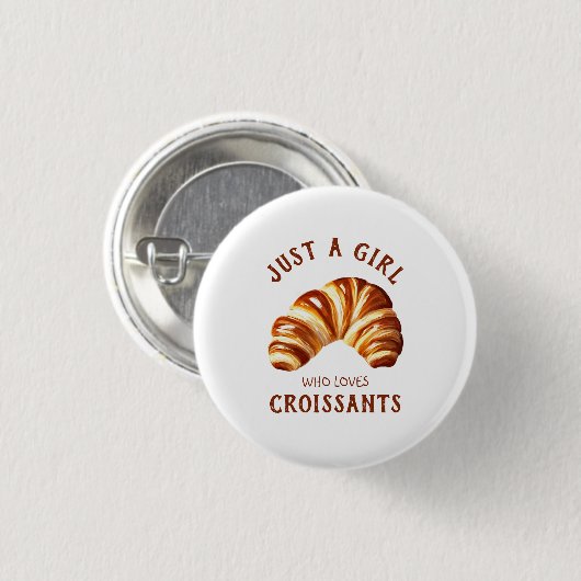Gewoon een meisje dat van croissants houdt ronde button 3,2 cm (Voorkant /achterkant)
