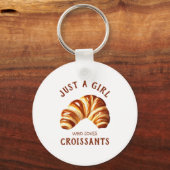 Gewoon een meisje dat van croissants houdt sleutelhanger (Voorkant)
