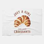 Gewoon een meisje dat van croissants houdt theedoek (Horizontaal)