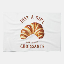 Gewoon een meisje dat van croissants houdt theedoek
