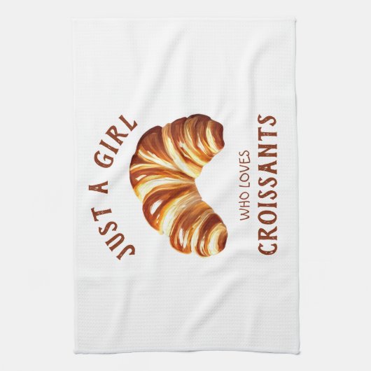 Gewoon een meisje dat van croissants houdt theedoek (Verticaal)