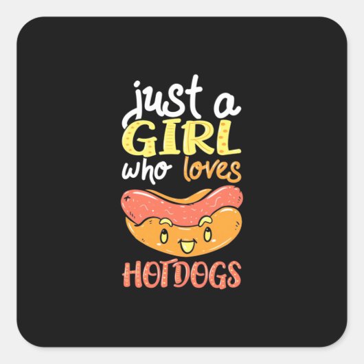 Gewoon een meisje dat van Dachshund Dog houdt Vierkante Sticker (Voorkant)