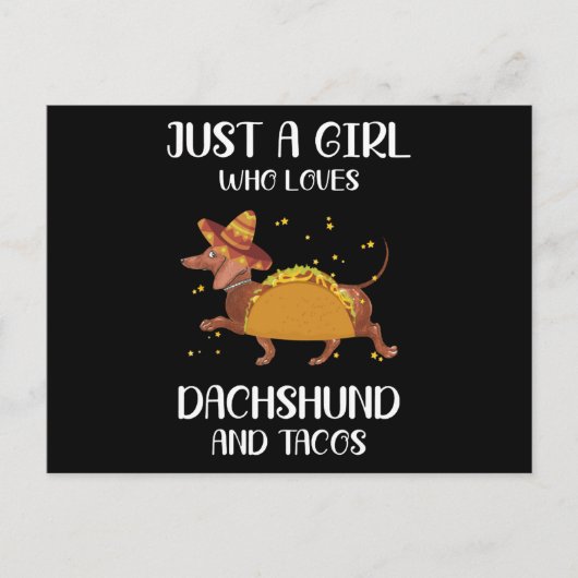 gewoon een meisje dat van dachshund houdt en tacos briefkaart (Voorkant)