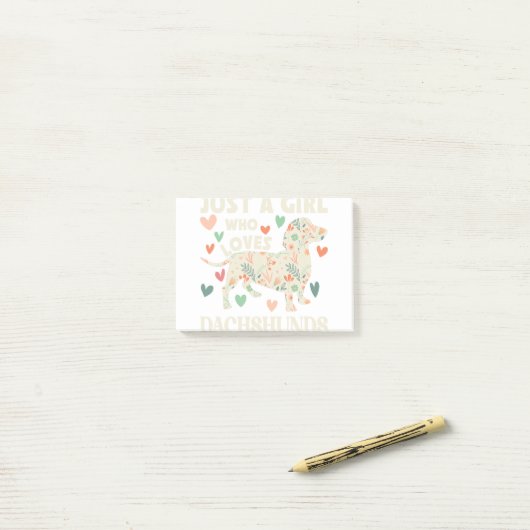 Gewoon een meisje dat van Dachshunds bloem houdt Post-it® Notes (Op bureau)