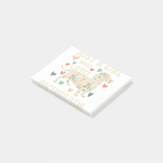 Gewoon een meisje dat van Dachshunds bloem houdt Post-it® Notes (Schuin)